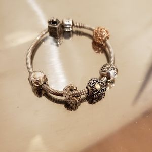 *Authentic* Pandora bracelet with *Pandora* charms